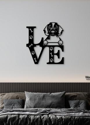 Панно love&paws вельш-спрінгер-спанієль 20x23 см - картини та лофт декор з дерева на стіну.