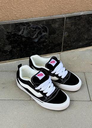 Vans knu skool black/white premium, жіночі кросівки, кеды, кроссовки