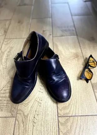 Коричневые кожаные мужские туфли zara men 41 размера
