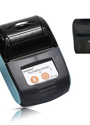 Портативний термопринтер goojprt pt-210 для друку чеків 58 мм, з bluetooth +чохол , принтер етикеток3 фото