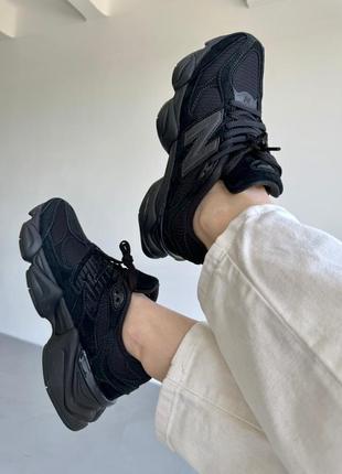 Жіночі кросівки new balance 9060 black нью беланс чорного кольору