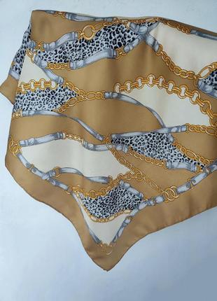 Шелковый шейный платок, 100% шелк, шов роуль италия