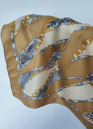 Шелковый шейный платок, 100% шелк, шов роуль италия