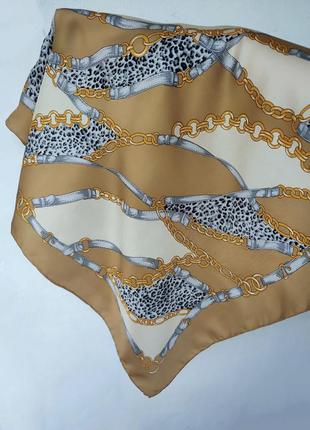 Шелковый шейный платок, 100% шелк, шов роуль италия