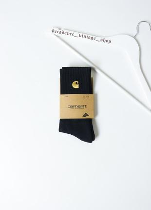 Нові чорні шкарпетки carhartt wip з вишитим золотим лого. оригінал. stussy dime dickies polar huf vans supreme socks y2k