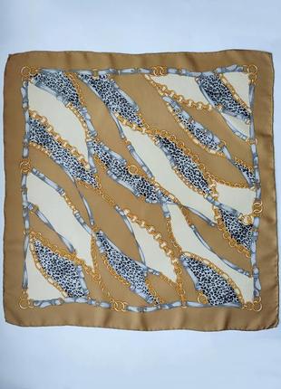 Шелковый шейный платок, 100% шелк, шов роуль италия