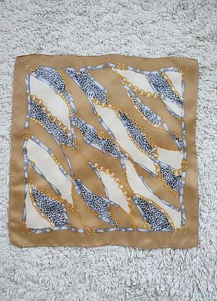 Шелковый шейный платок, 100% шелк, шов роуль италия