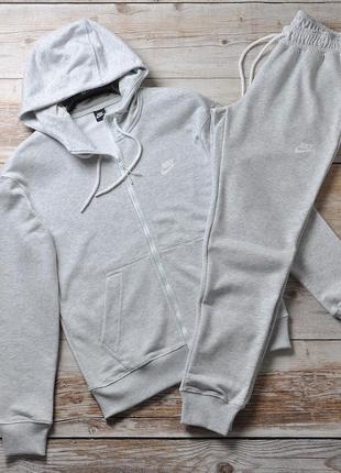 Серый демисезонный спортивный костюм найк nike
