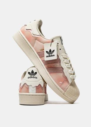 Кроссовки adidas superstar cappuccino pink розовые женские / мужские7 фото