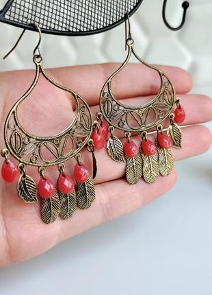 Серьги сережки перья бижутерия украшения эйвон avon