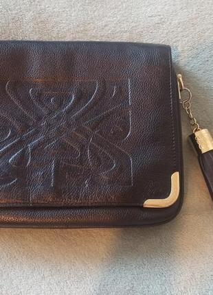 Фирменная кожаная сумка кросс- боди biba