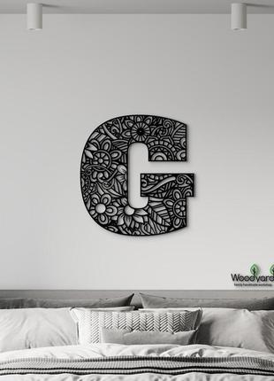 Панно буква g 15x15 см - картины и лофт декор из дерева на стену.