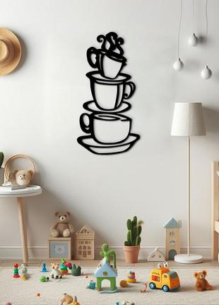 Сучасна картина на кухню, дерев'яний декор для дому "добра кава ", декоративне панно 25x13 см6 фото