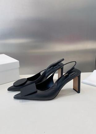 Слингбеки, туфли, мюли в стиле jacquemus duelo черные