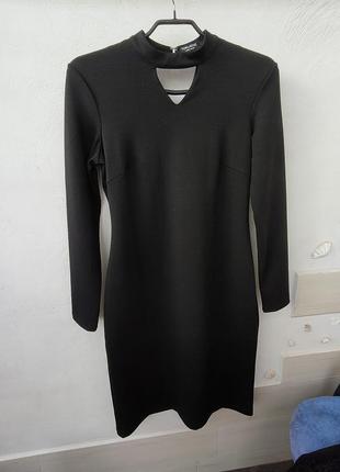 Платье трикотажное элегантное черное платье вечернее