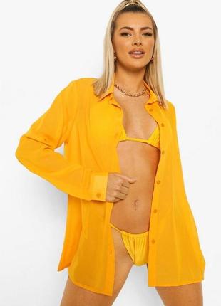 Жовта пляжна жіноча сорочка boohoo