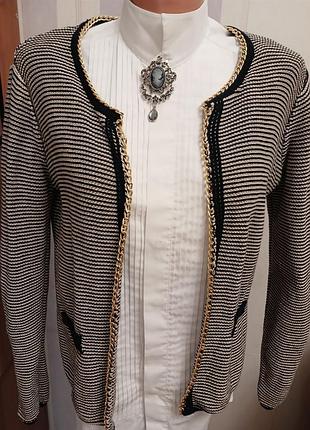 Кардиган жакет з ланцюгом m s в стилі chanel