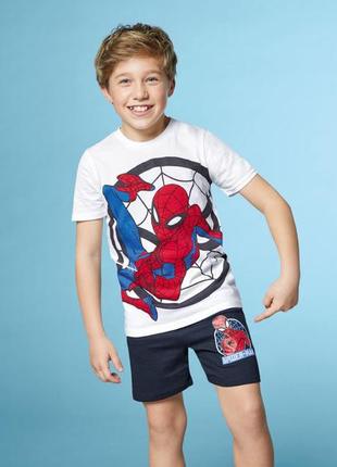 Легка піжама✨, домашній костюм для хлопчика футболка та шорти spiderman marvel від lupilu
