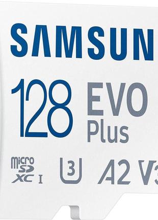 Карта пам'яті samsung microsdxc 128gb c10 uhs-i r130mb/s evo plus + sd (mb-mc128ka/eu)5 фото