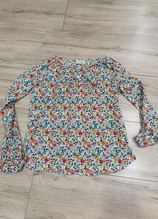 Рубашка из хлопка в цветочный принт на девочку 11р.