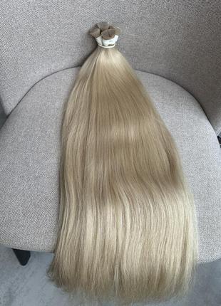 Натуральные белые волосы для наращивания 60 см
