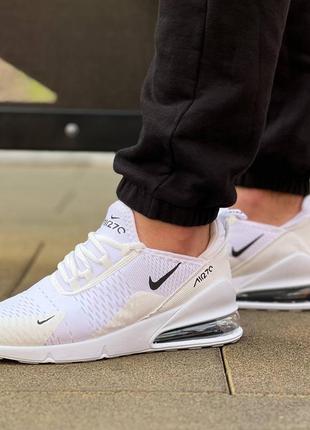 Кроссовки белые сетка, текстиль, nike air max 270 white3 фото