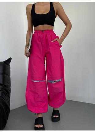 Стильна штани джоггери штани зі вставками з джинсу ефект рваностей туреччина плащівка жатка