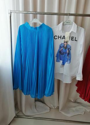 Шикарна довга спідниця шифон пліссе на підкладці