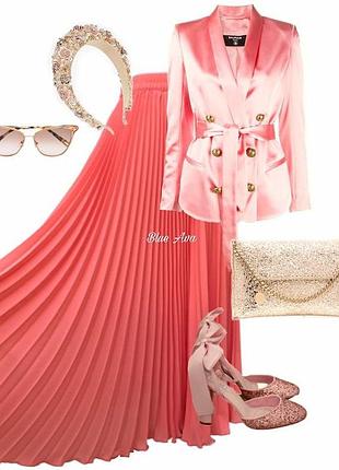 Шикарна довга спідниця шифон пліссе на підкладці