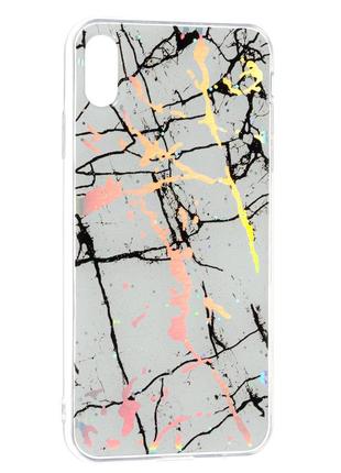 Силікон marble apple iphone xs max,  white