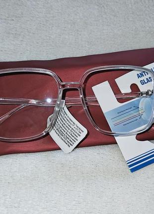 Окуляри іміджеві в пластиковій оправі з захистом anti-blue glasses + подарунок