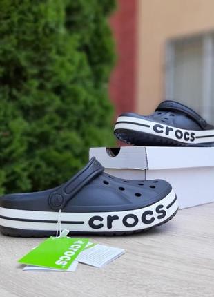 Crocs чорні тапки крокси чоловічі літні весняні спінена гума відмінна якість низькі