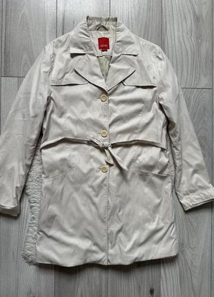 Тренч пальто молочне бежеве з поясом esprit