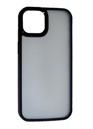 Накладка matte metal buttons apple iphone 14 plus, black