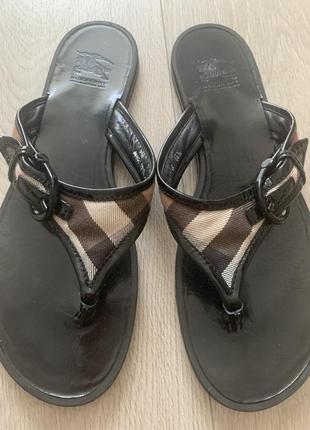 Кожаные шлепки burberry, размер 40.5, стелька 27 см