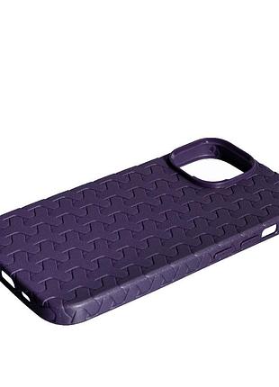 Накладка leather case weaving apple iphone 15 plus, violet 2
