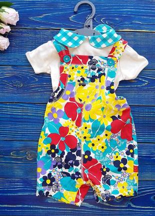 Нарядный летний яркий комбинезон✨ с бодиком для девочки на 3-6 месяцев mothercare