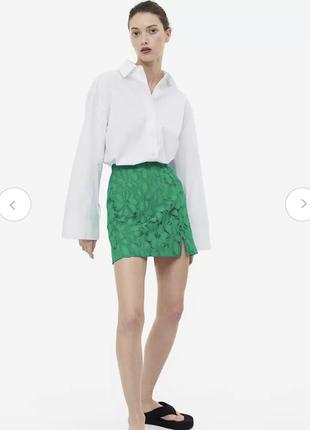 Спідниця міні мереживна з розрізом h&m