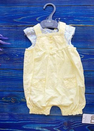 Нарядный летний комбинезон✨ ромпер с бодиком для девочки на 0-3 месяца mothercare