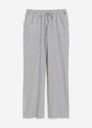 Льняные полосатые брюки h&m