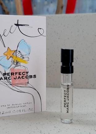 Marc jacobs perfect💥оригинал миниатюра пробник mini vial spray 1,2 мл книжка