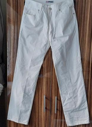 Мужские белые натуральные хлопковые брюки morris размер 49