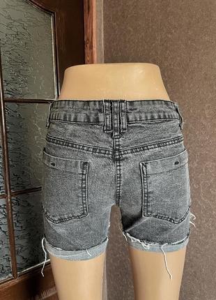 Темно сірі джинсові шорти3 фото
