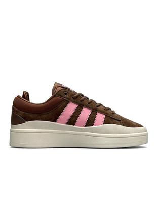 Новинка жіночі кросівки adidas originals campus x bad bunny brown pink2 фото