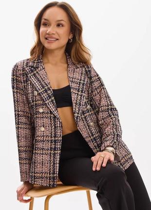Жіночий піджак з принтом під тканину твіду. s.7 фото
