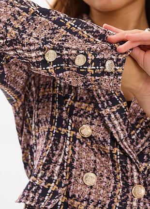 Жіночий піджак з принтом під тканину твіду. s.9 фото
