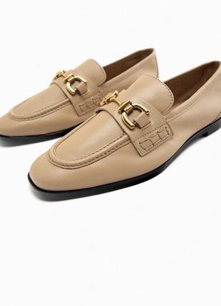 Кожаные лоферы, туфли zara
