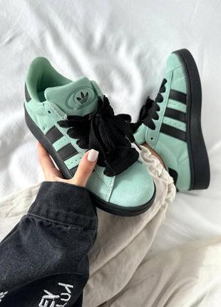 Кросівки жіночі в стилі adidas campus “mint/black”5 фото