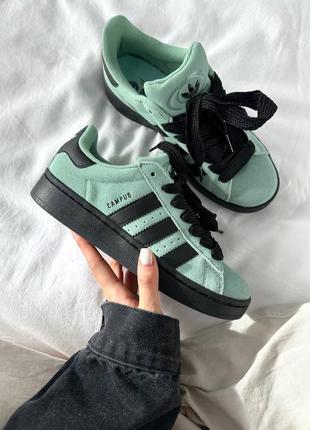 Кросівки жіночі в стилі adidas campus “mint/black”2 фото