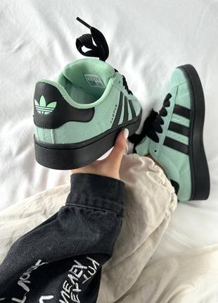 Кроссовки женские в стиле adidas campus “mint/black”8 фото